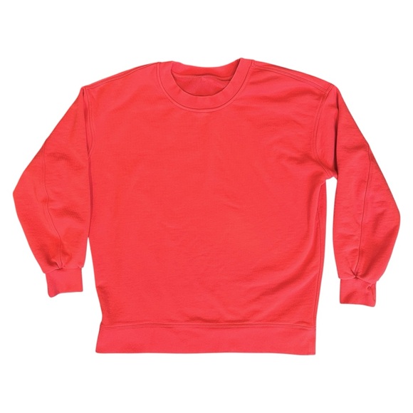 Lululemon Perfectly Oversized Crew Neck Terry Sweatshirt Carnation Red Women’s 4 - Picture 2 of 7